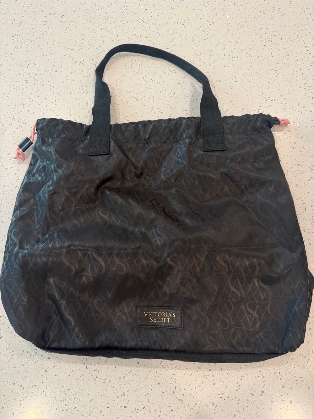 Victoria’s Secret logo drawstring duffle tote bag